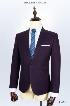 Bộ suit màu Tím Than một nút TGS81